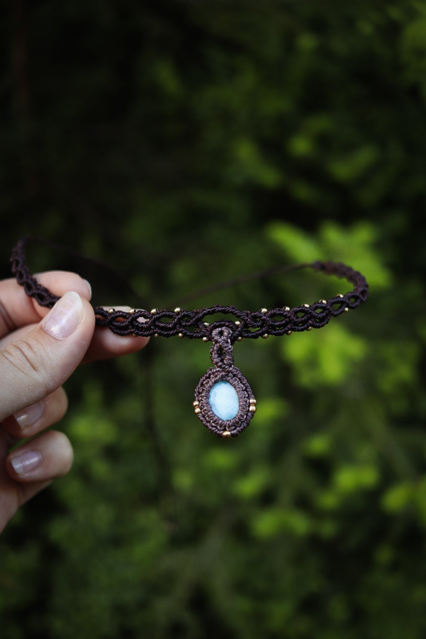 Larimar Choker Halskette