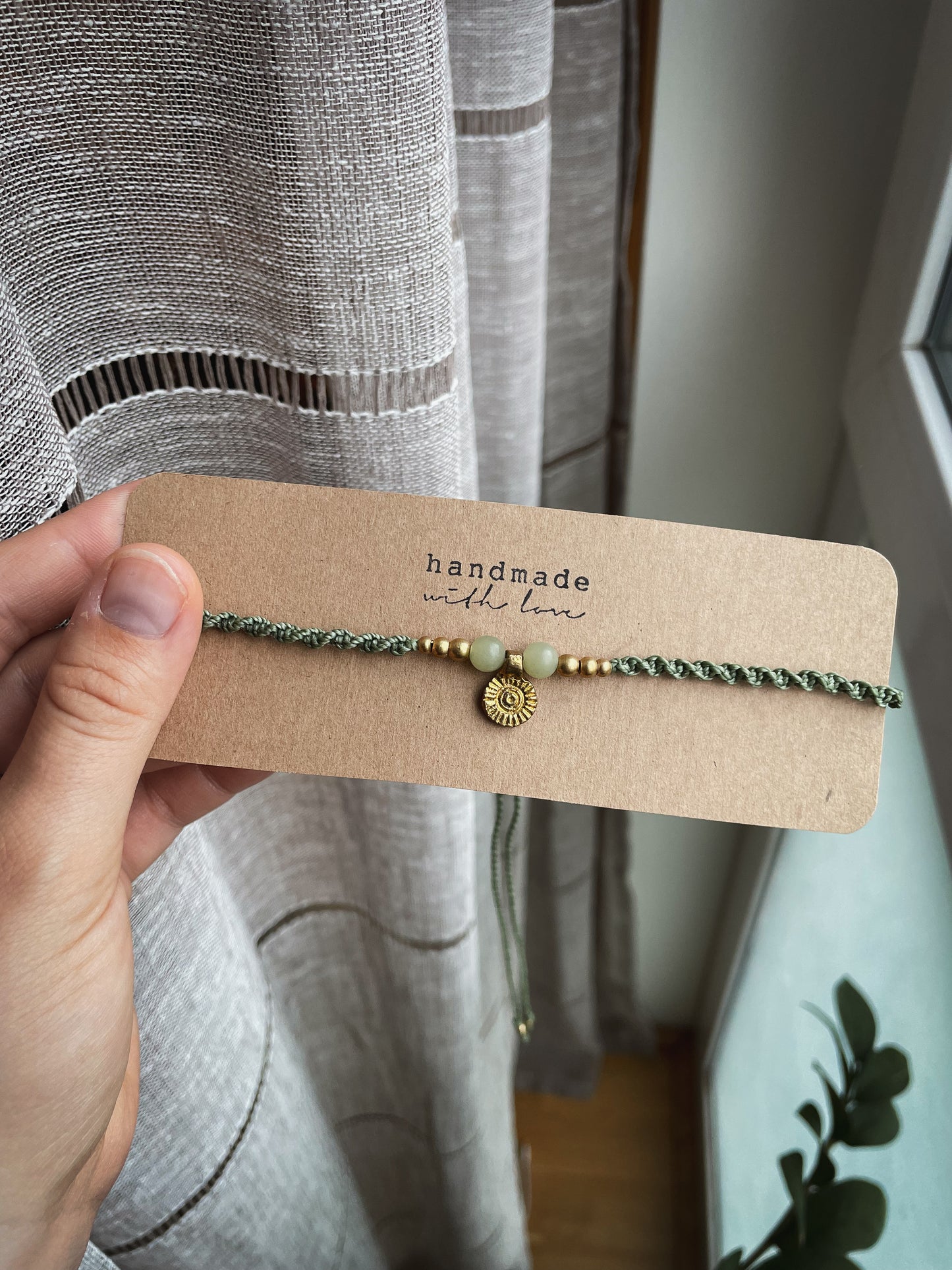 grüner Jade & Messing Choker