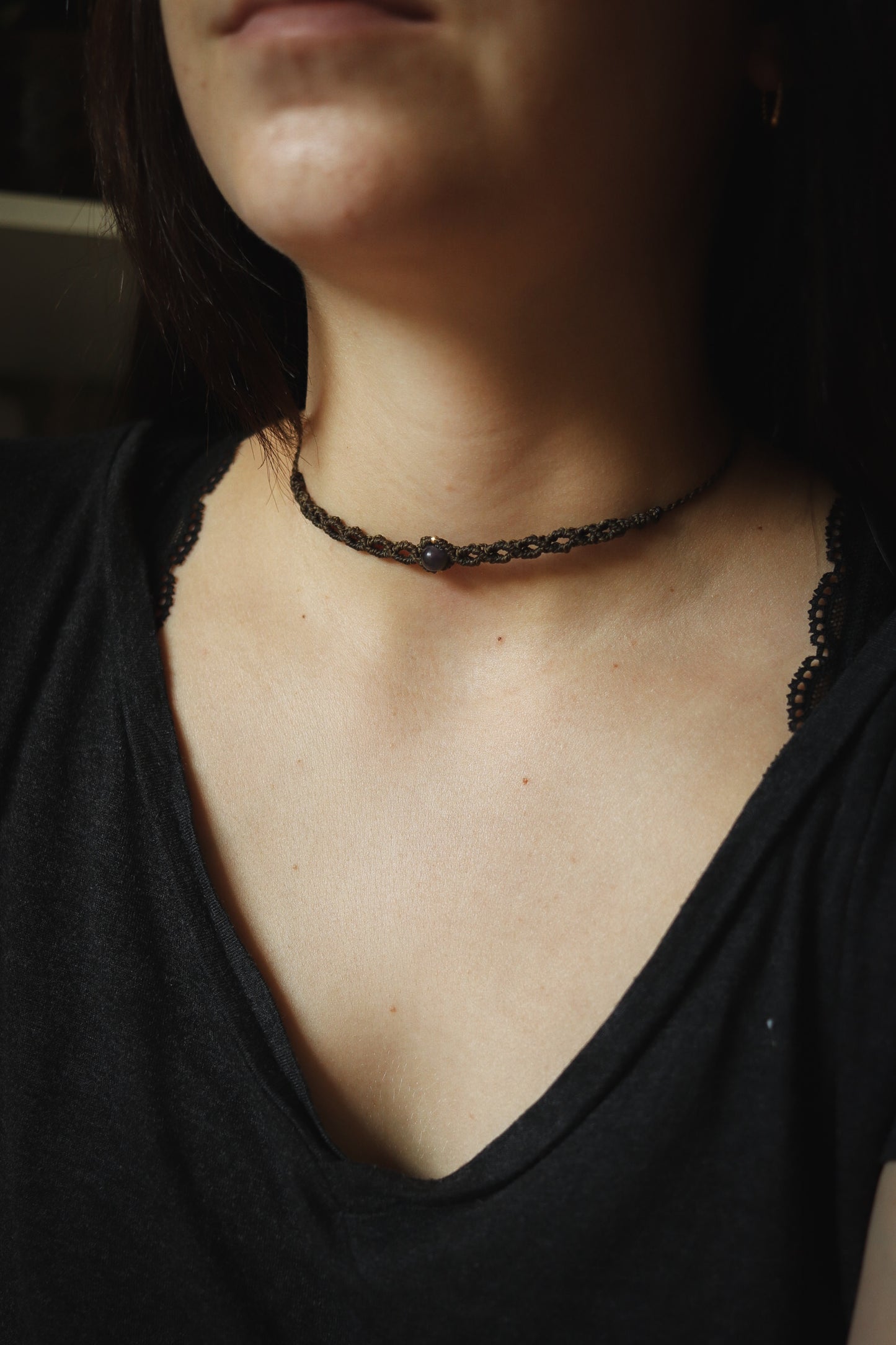 einfache Amethyst Choker Halskette