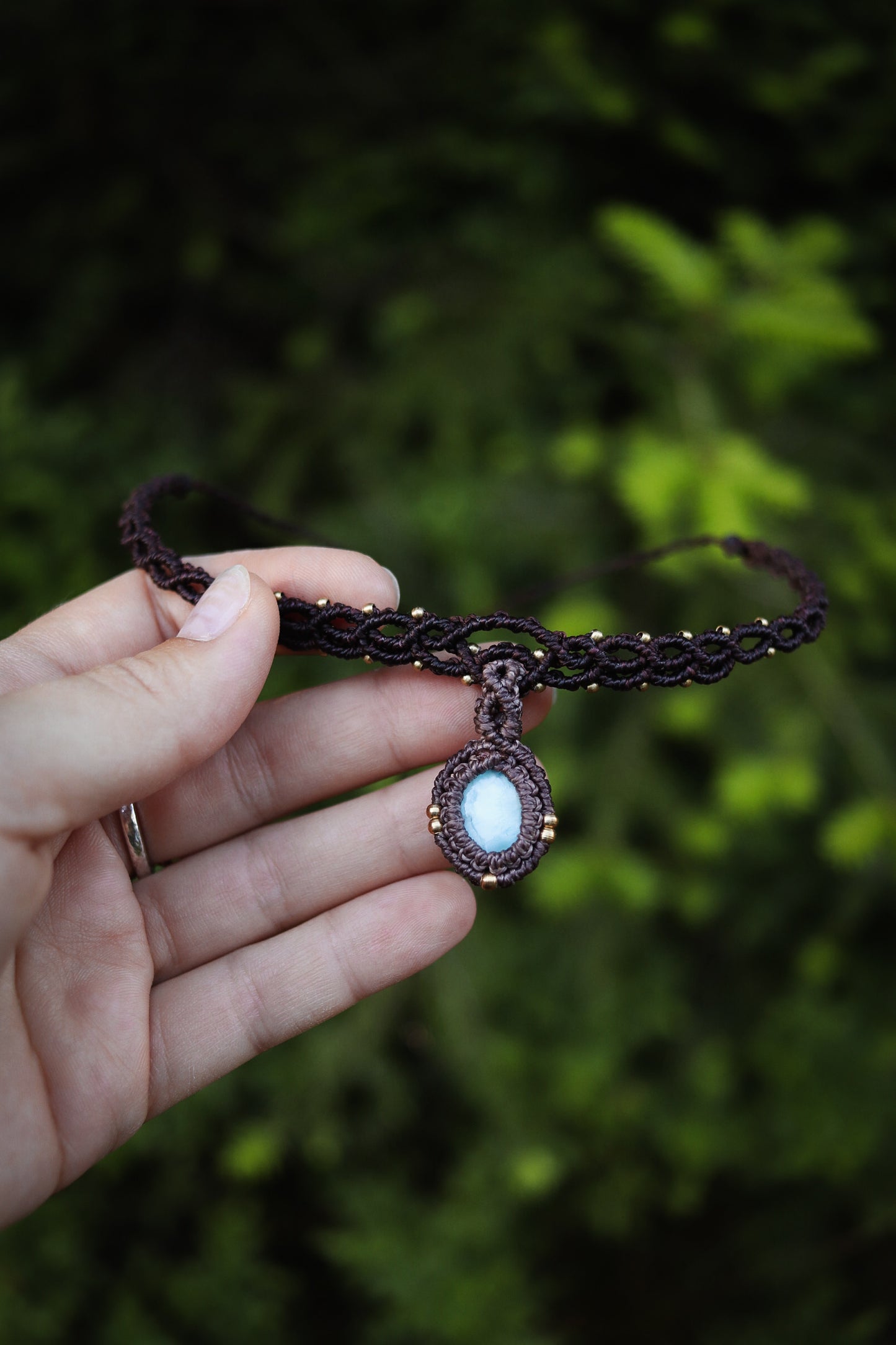 Larimar Choker Halskette