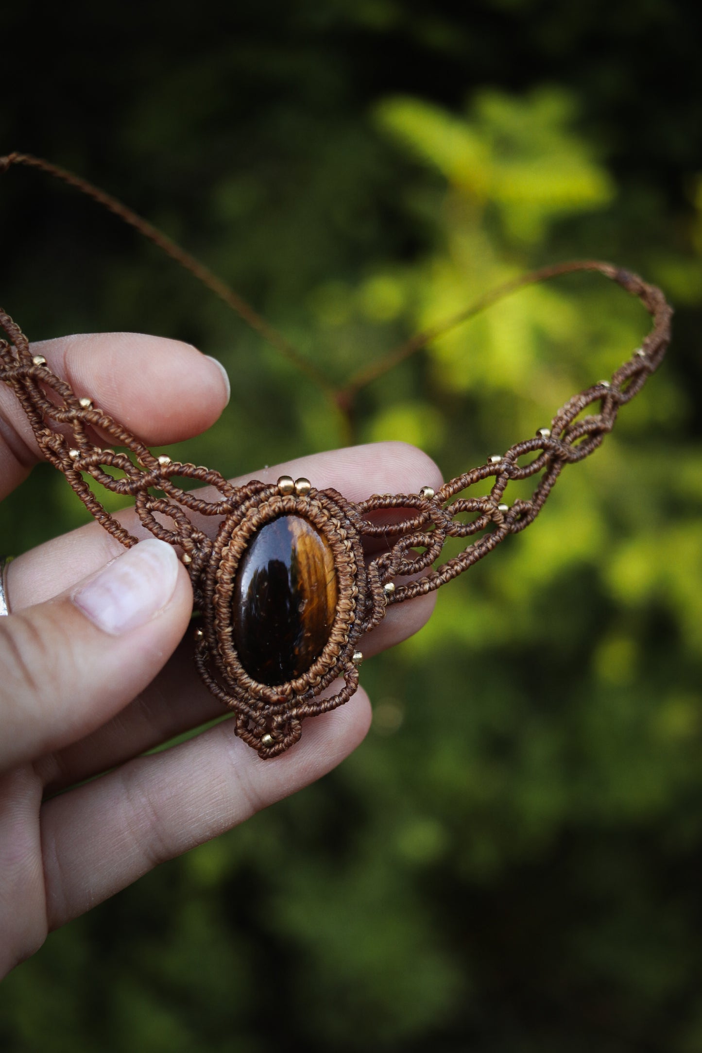 elegante Tigerauge Choker Halskette