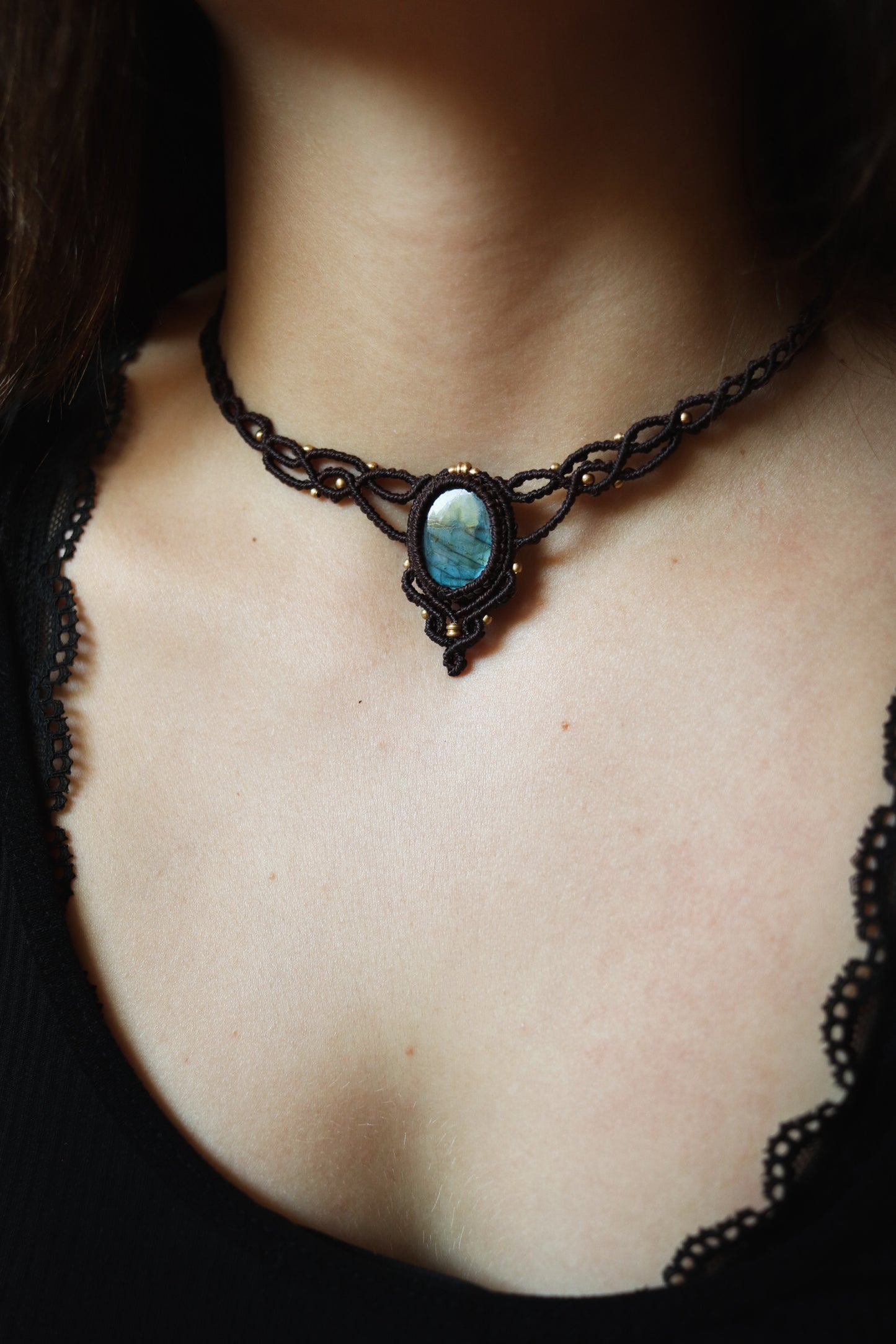 Labradorit Choker Halskette