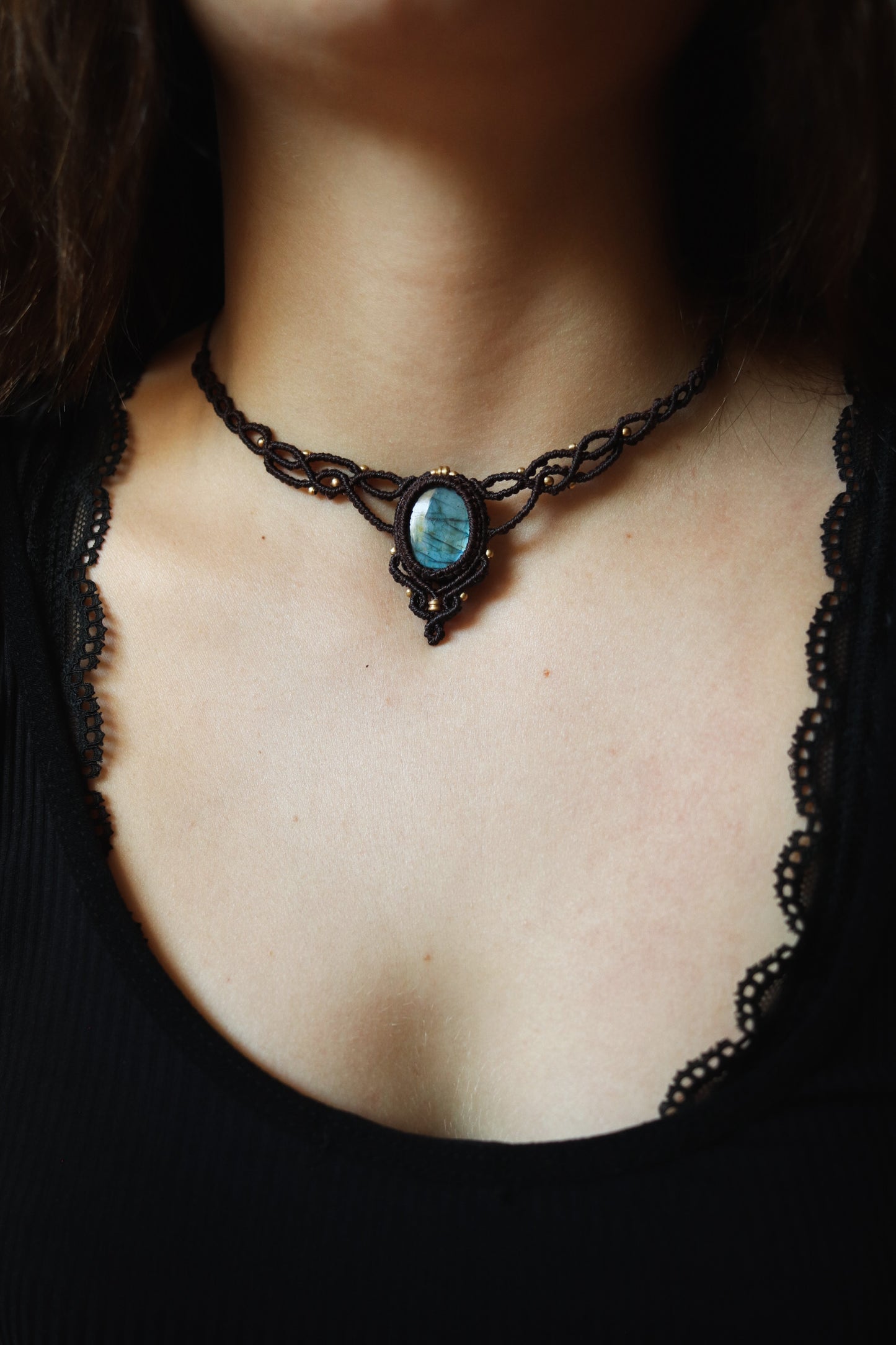 Labradorit Choker Halskette