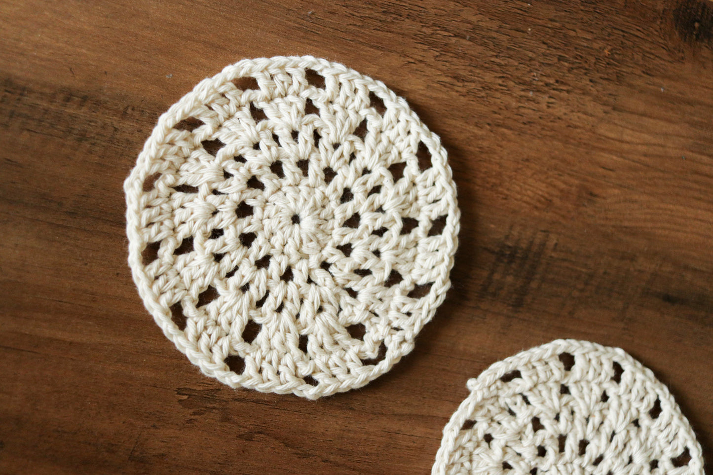 Crochet cup coasters