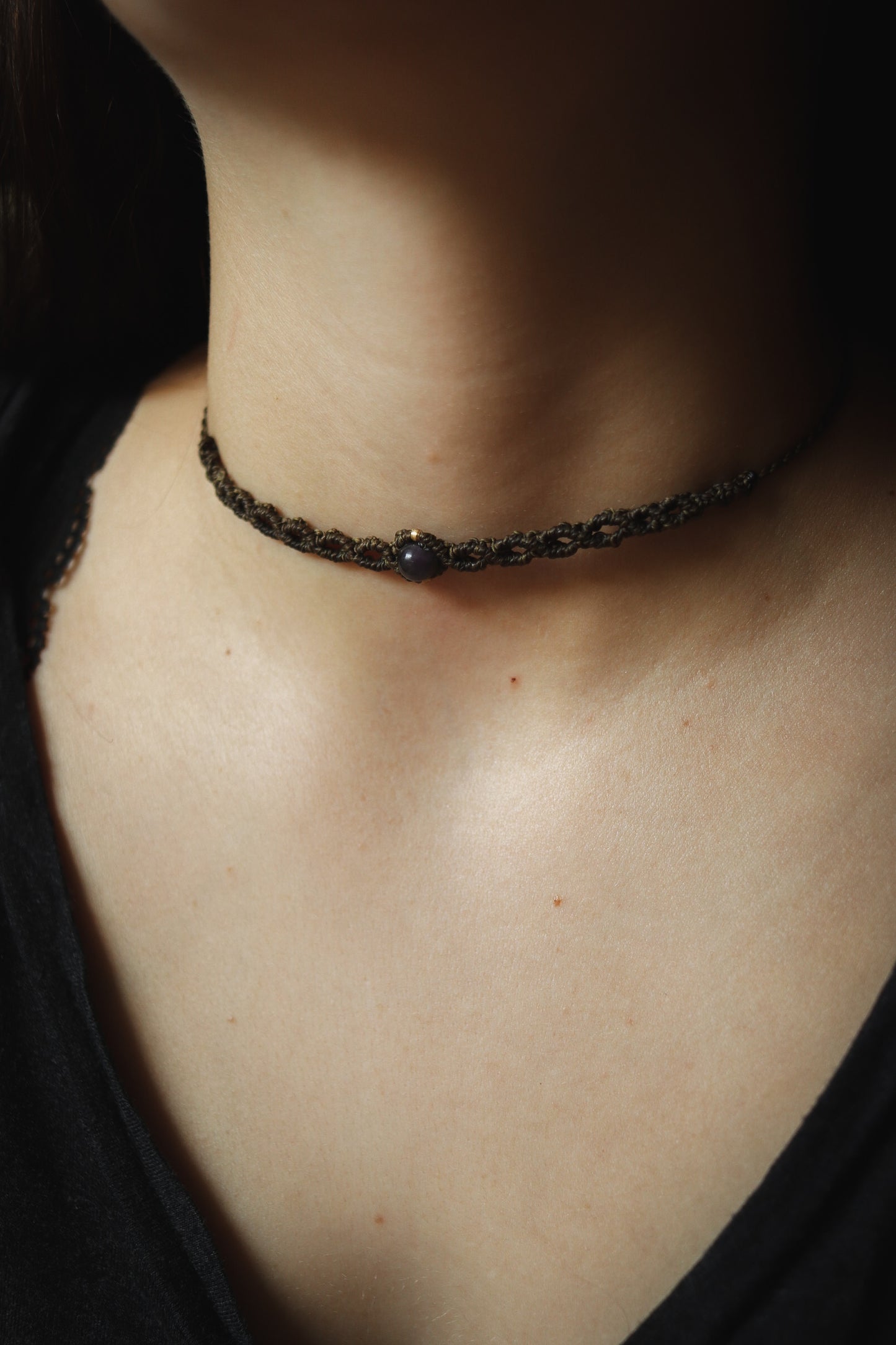 einfache Amethyst Choker Halskette