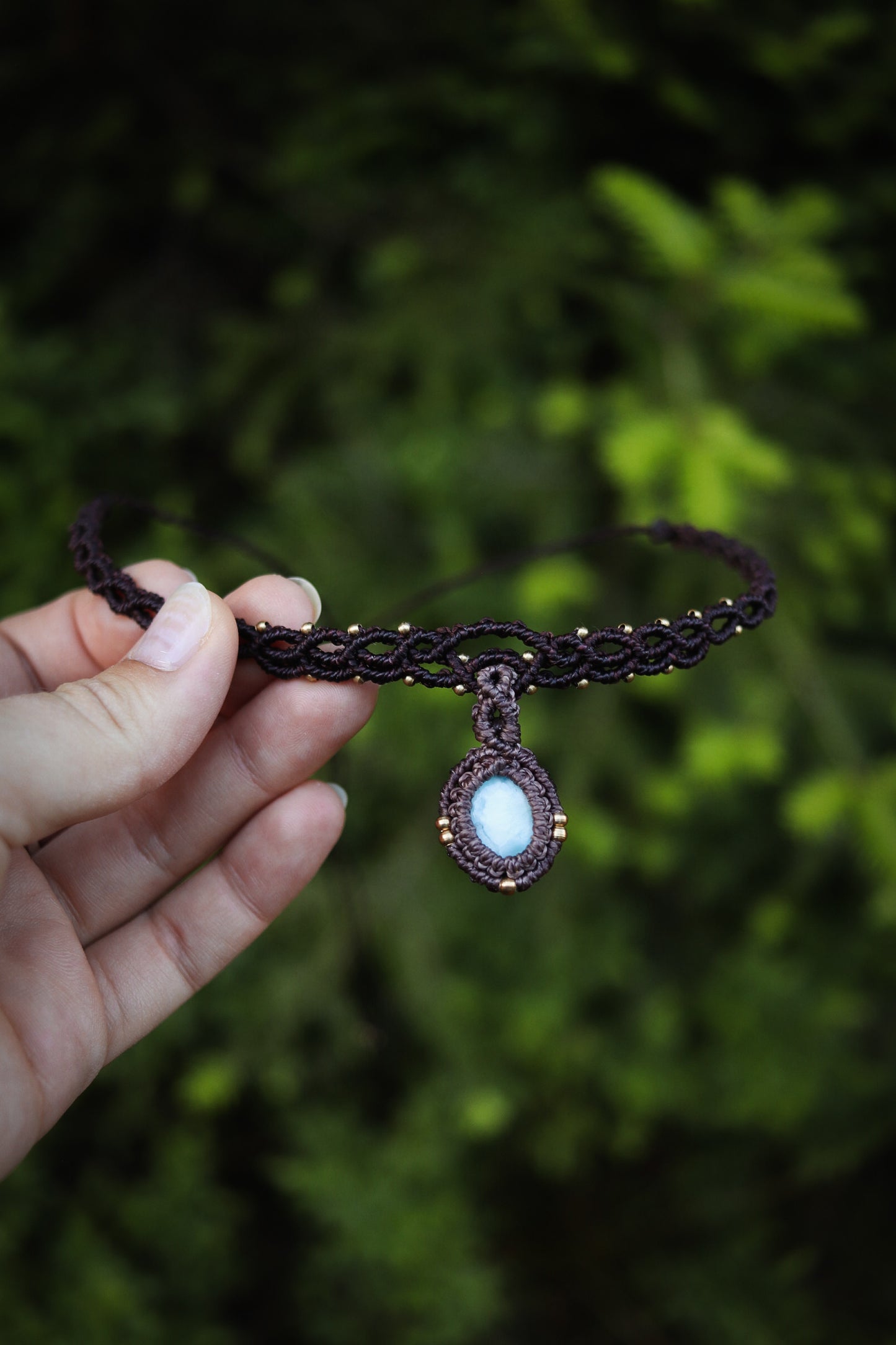 Larimar Choker Halskette