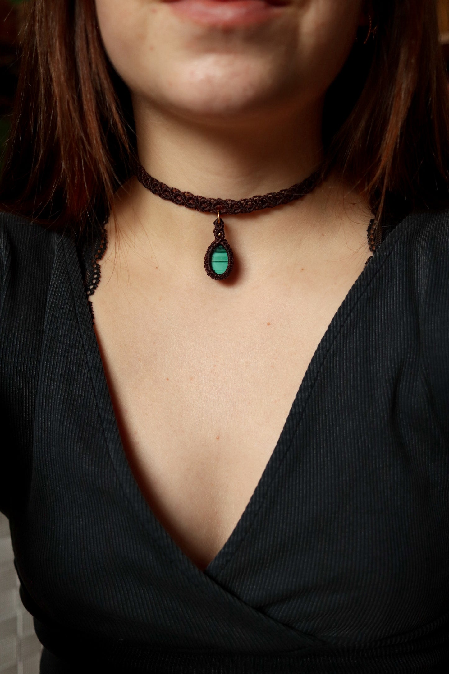 Malachit Choker Halskette