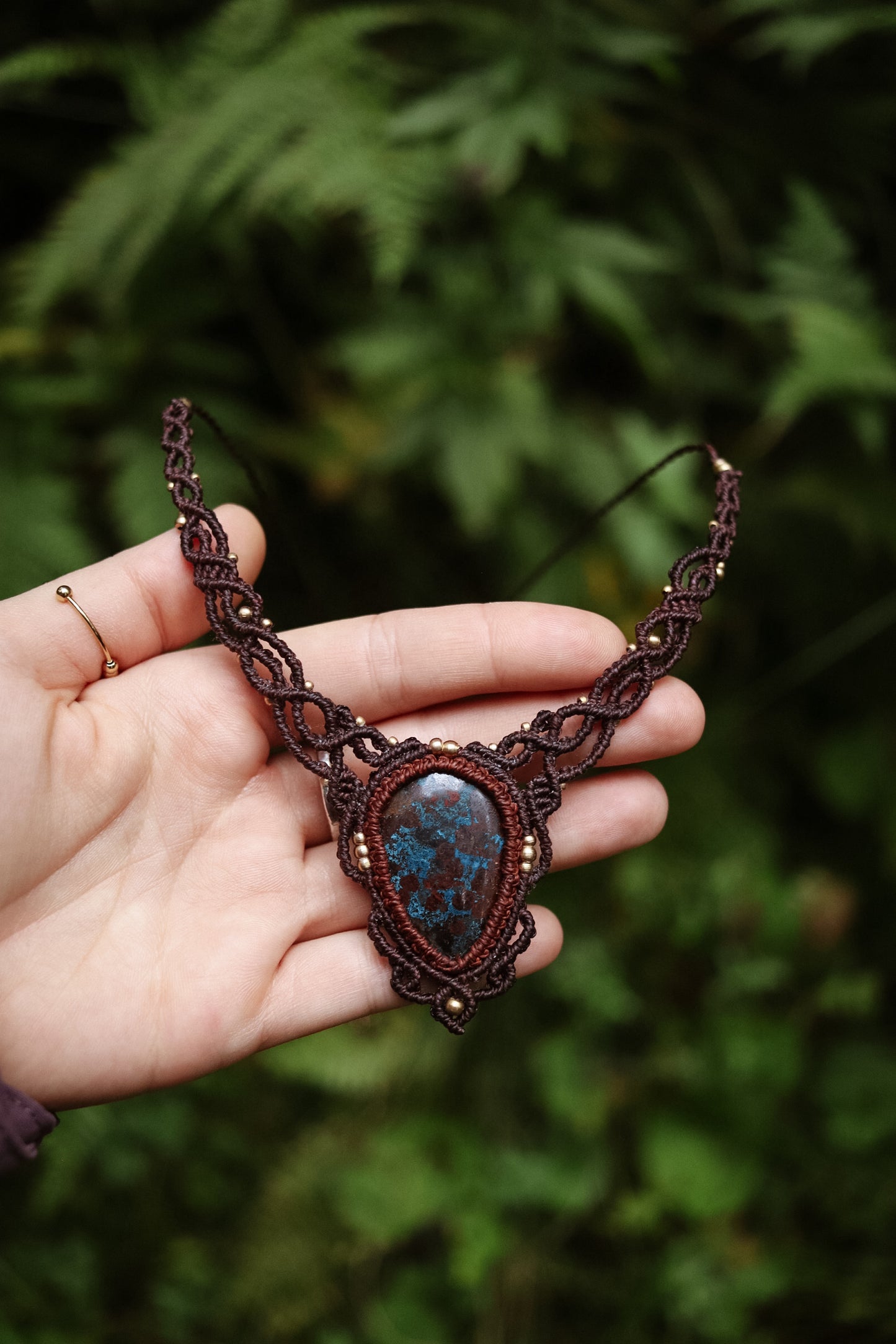 Azurit Choker Halskette