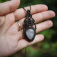 Amethyst & Regenbogen Mondstein Halskette