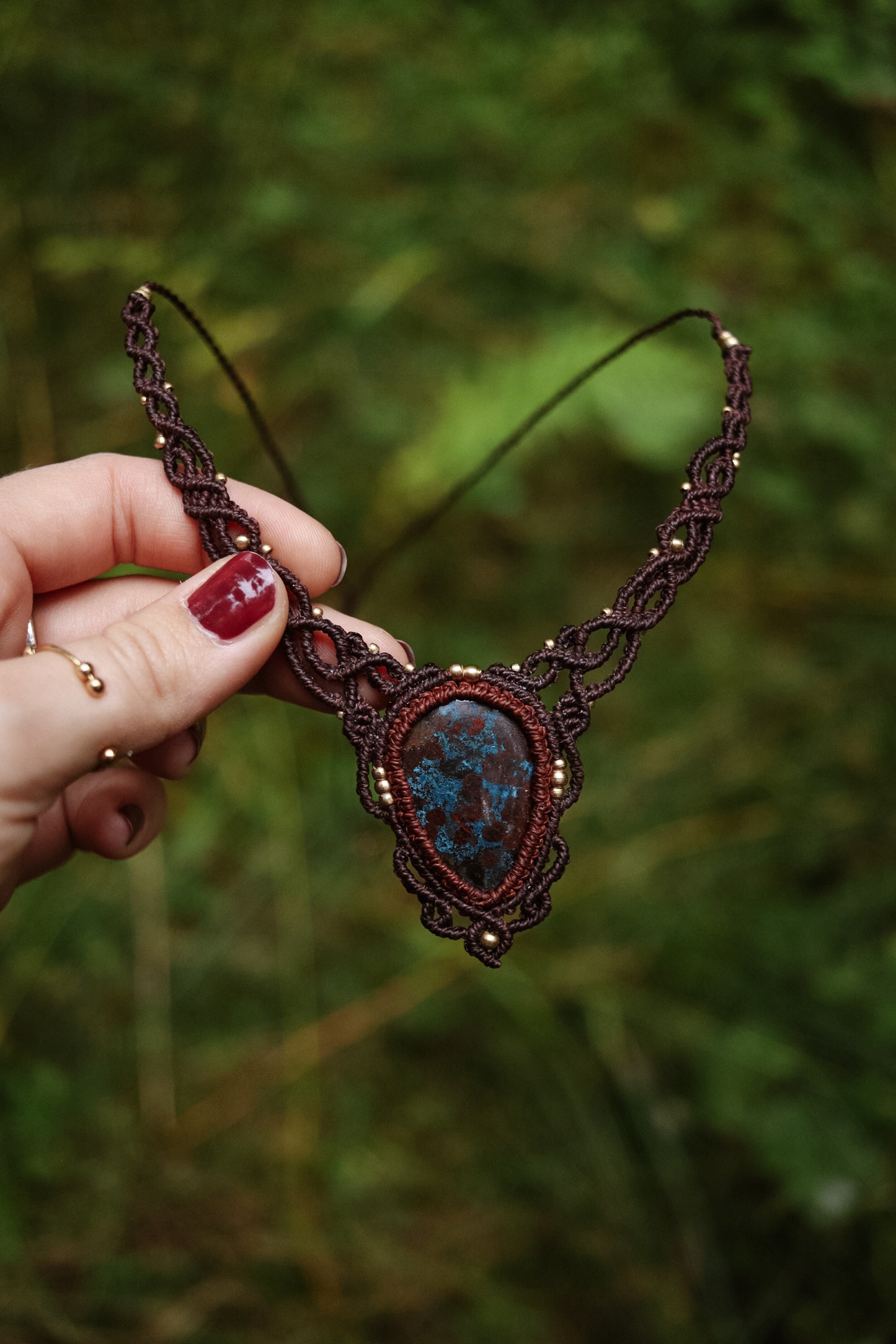 Azurit Choker Halskette