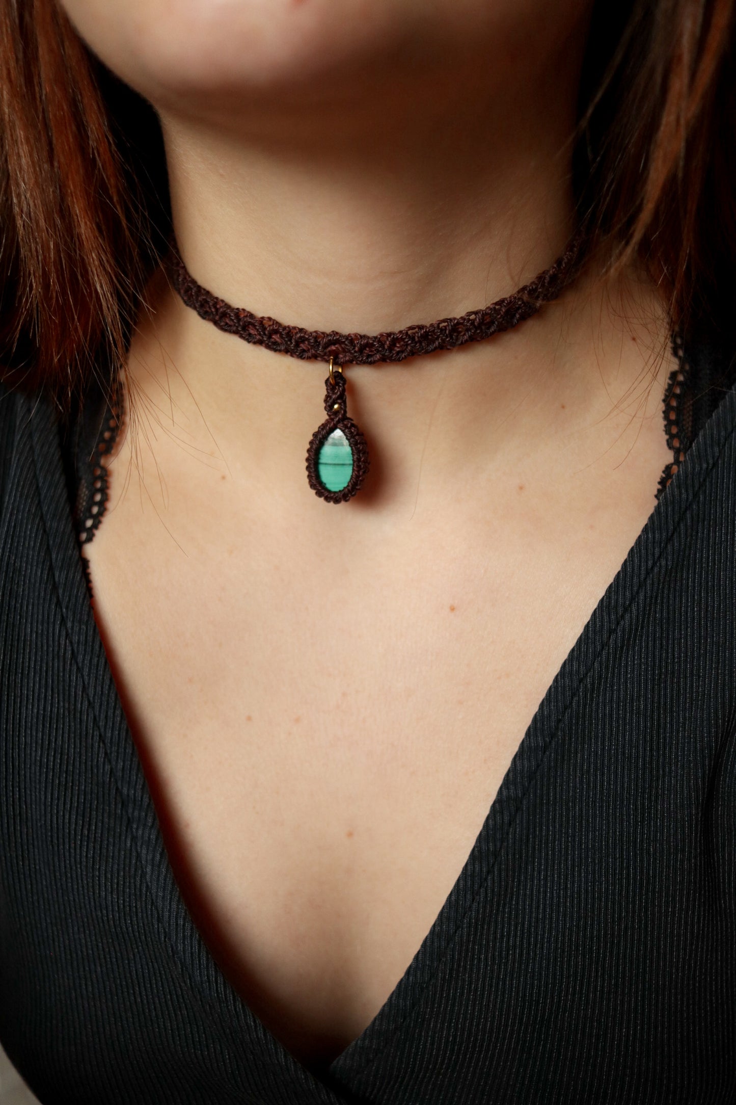Malachit Choker Halskette