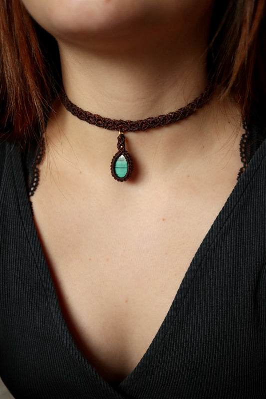 Malachit Choker Halskette