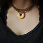 Orangencalcit Donut Choker Halskette