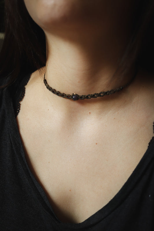 einfache Amethyst Choker Halskette