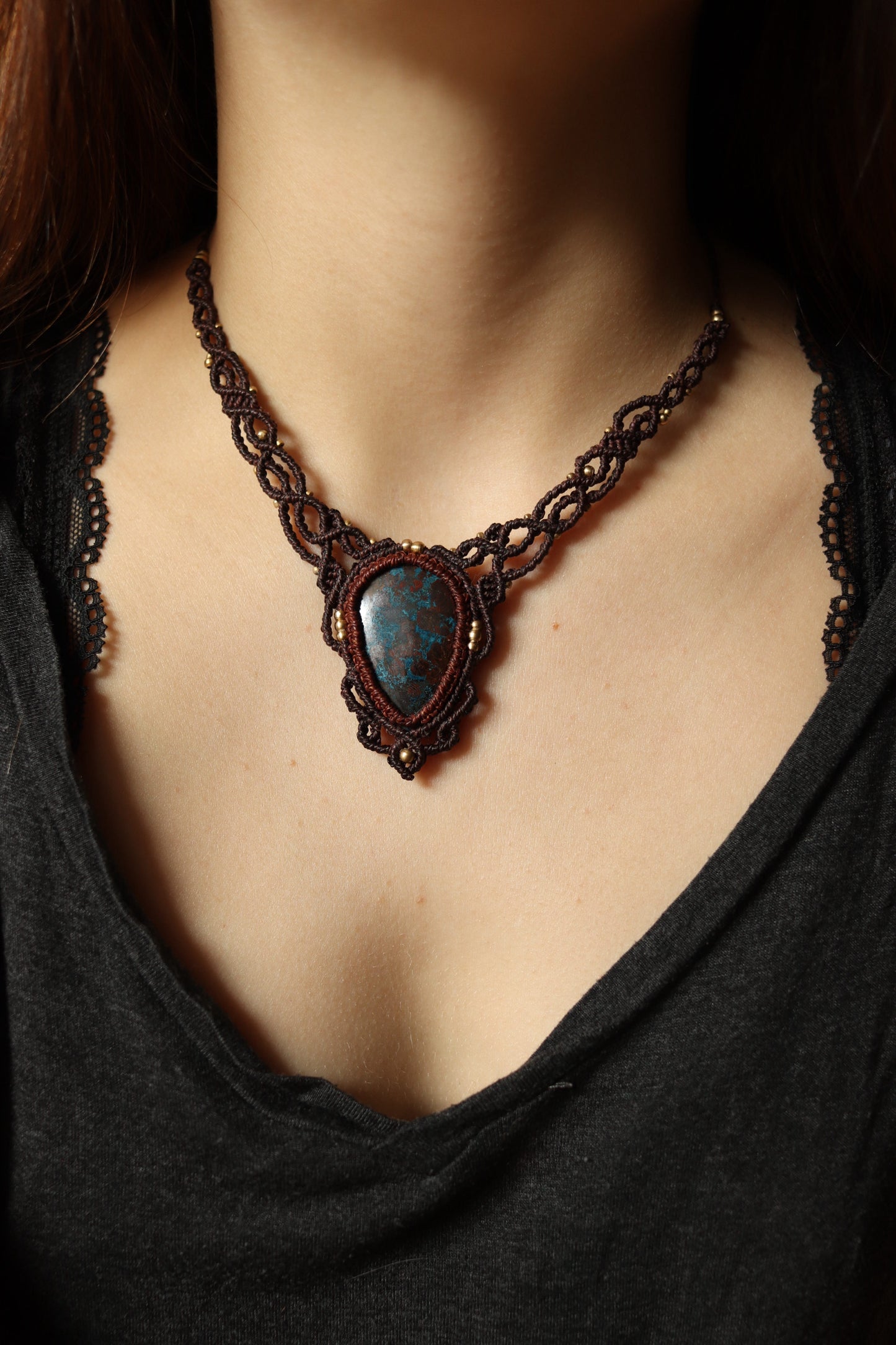 Azurit Choker Halskette