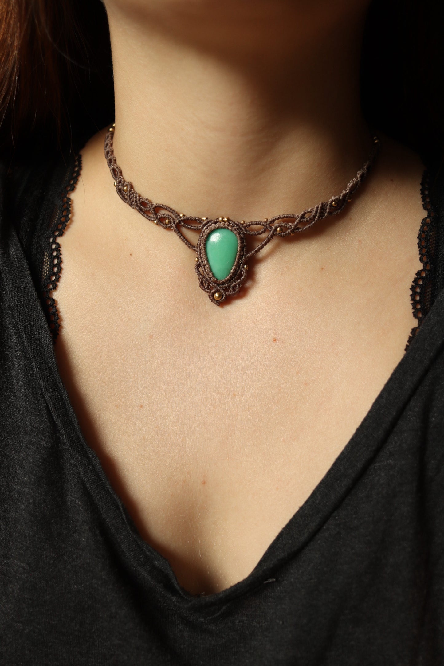 Chrysopras Choker Halskette