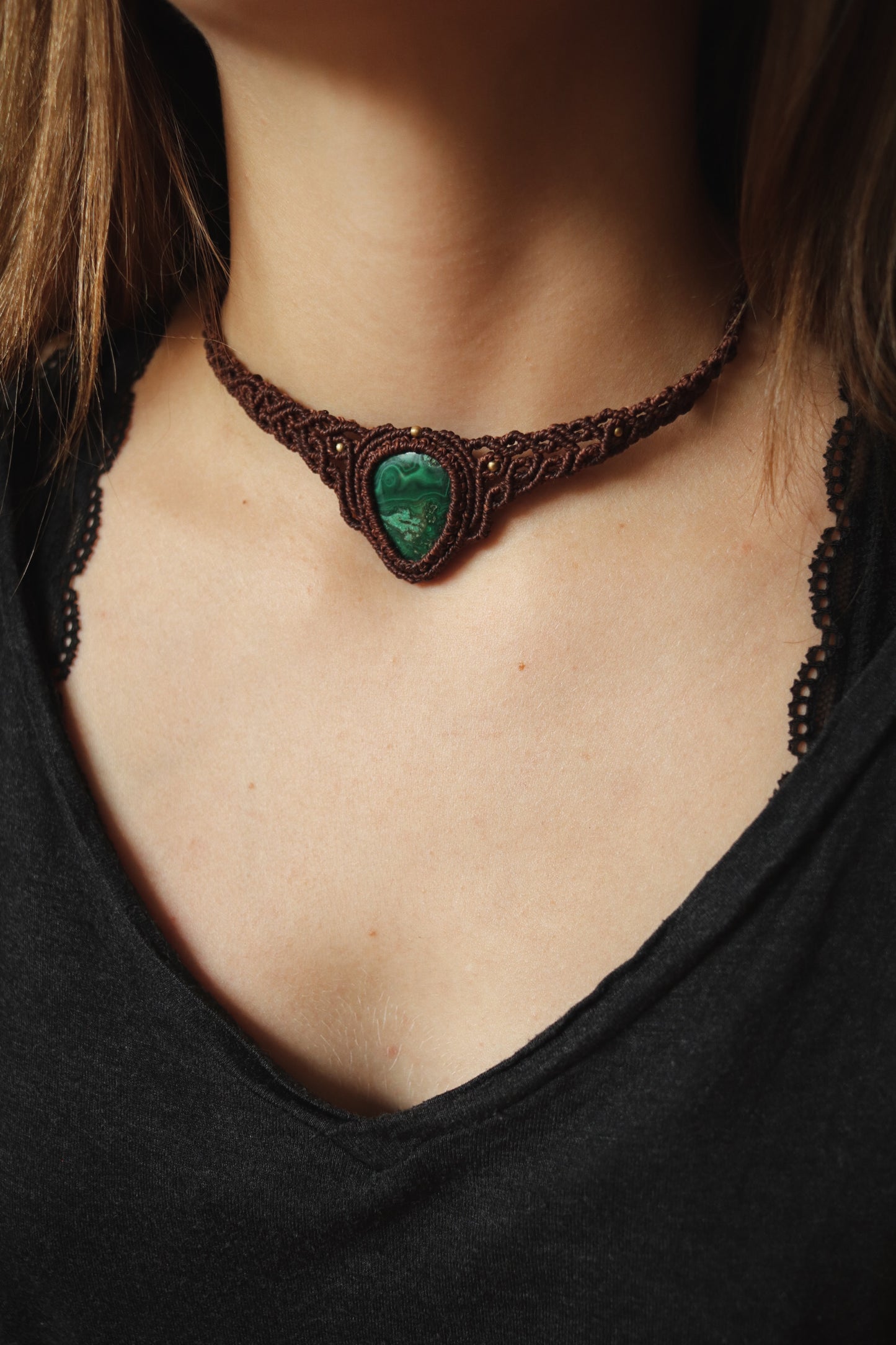 Malachit Choker Halskette