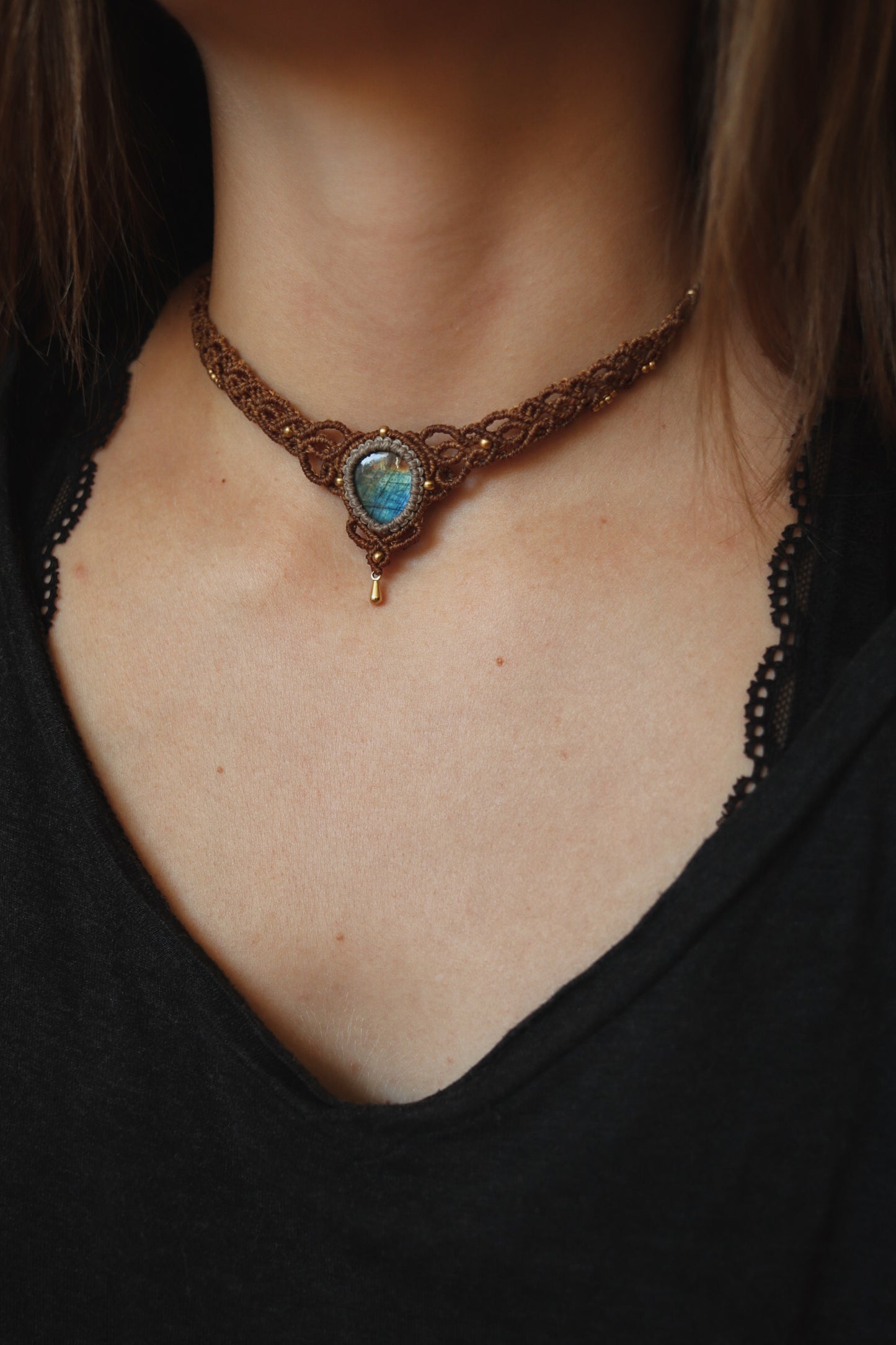 Labradorit Choker Halskette