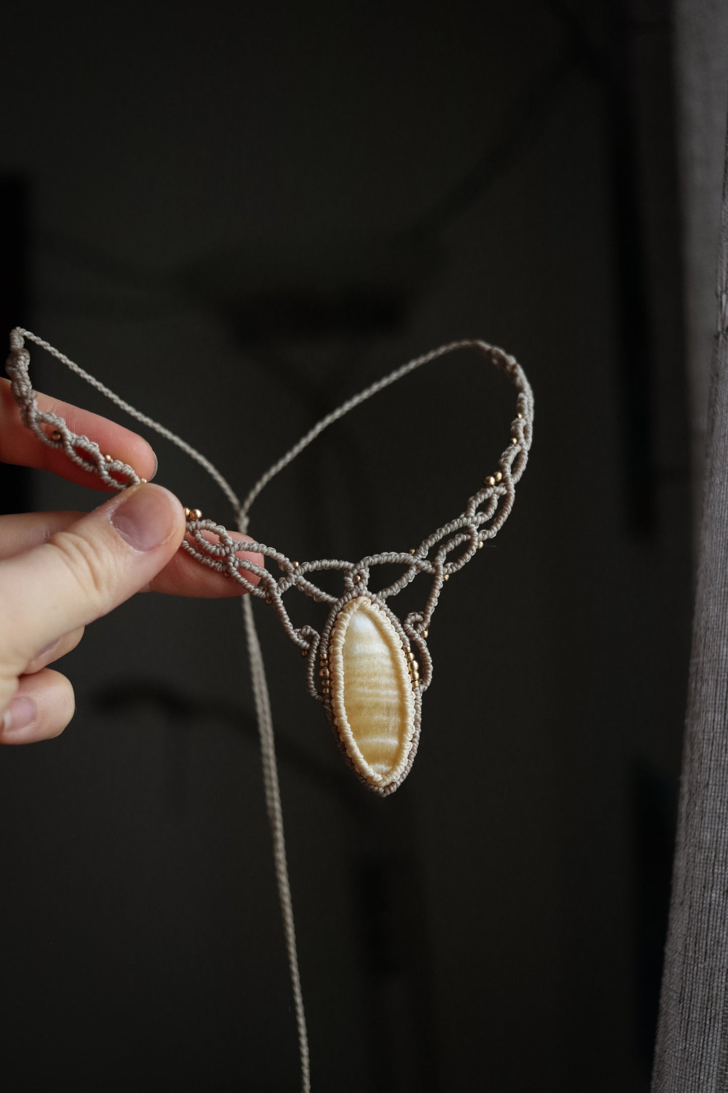 Orangencalcit Halskette