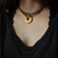 Orangencalcit Donut Choker Halskette