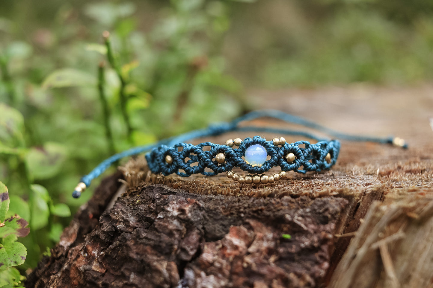 Opalith Messing Armband