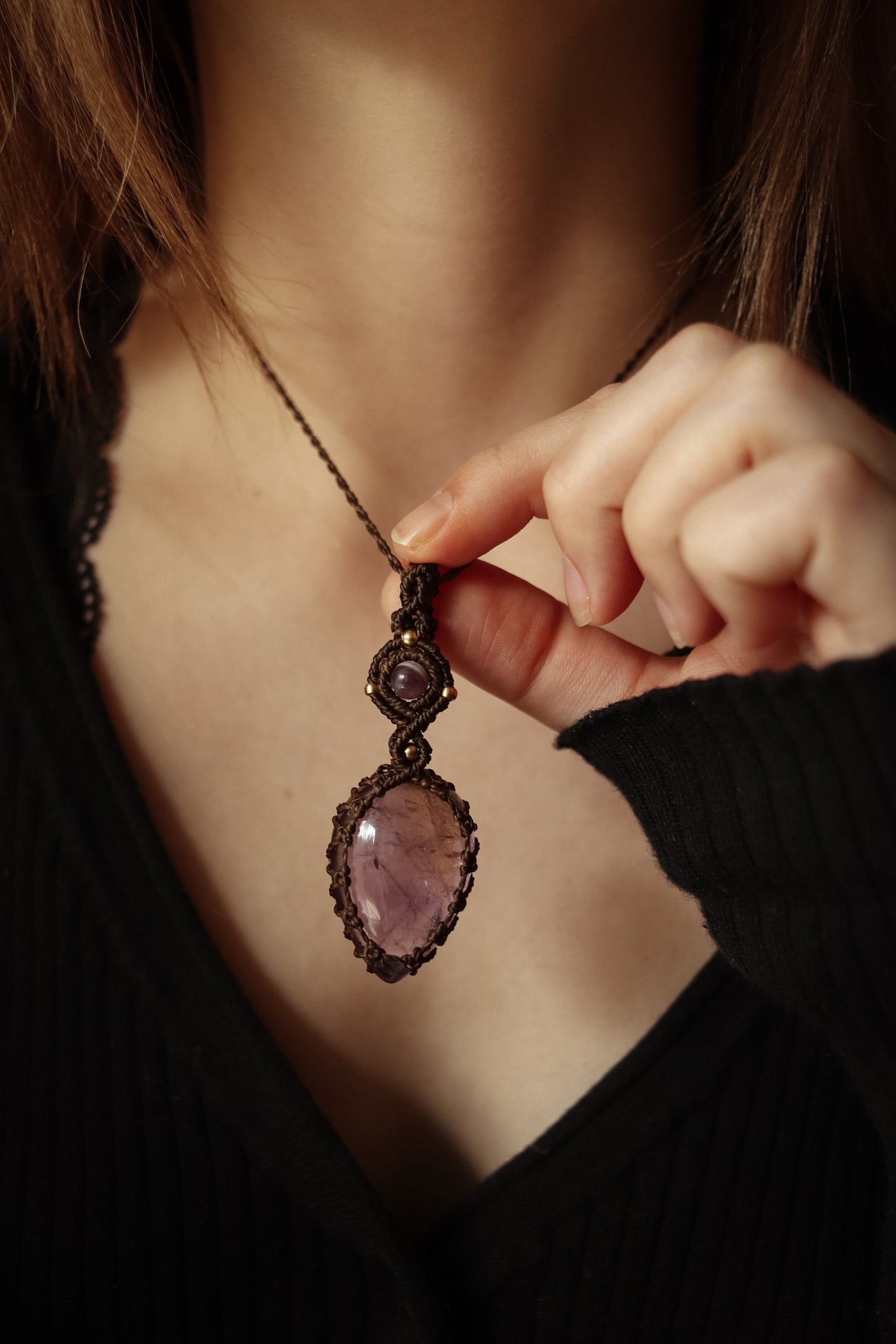 schlichte Ametrin & Amethyst • Halskette