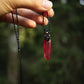 Roter Aura Quartz Halskette