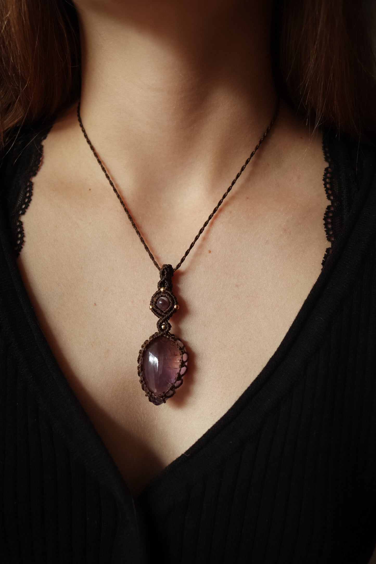 schlichte Ametrin & Amethyst • Halskette