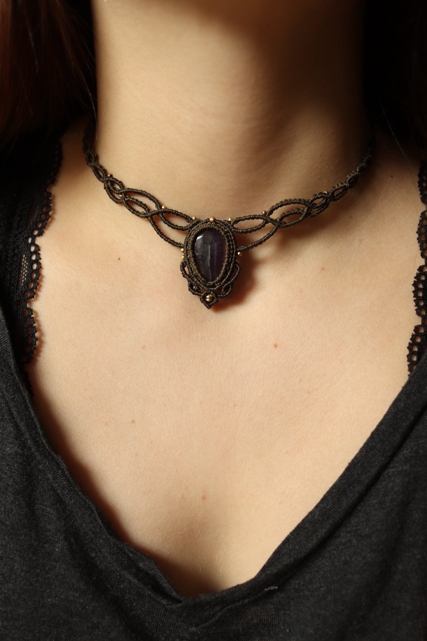 Fluorit Choker Halskette