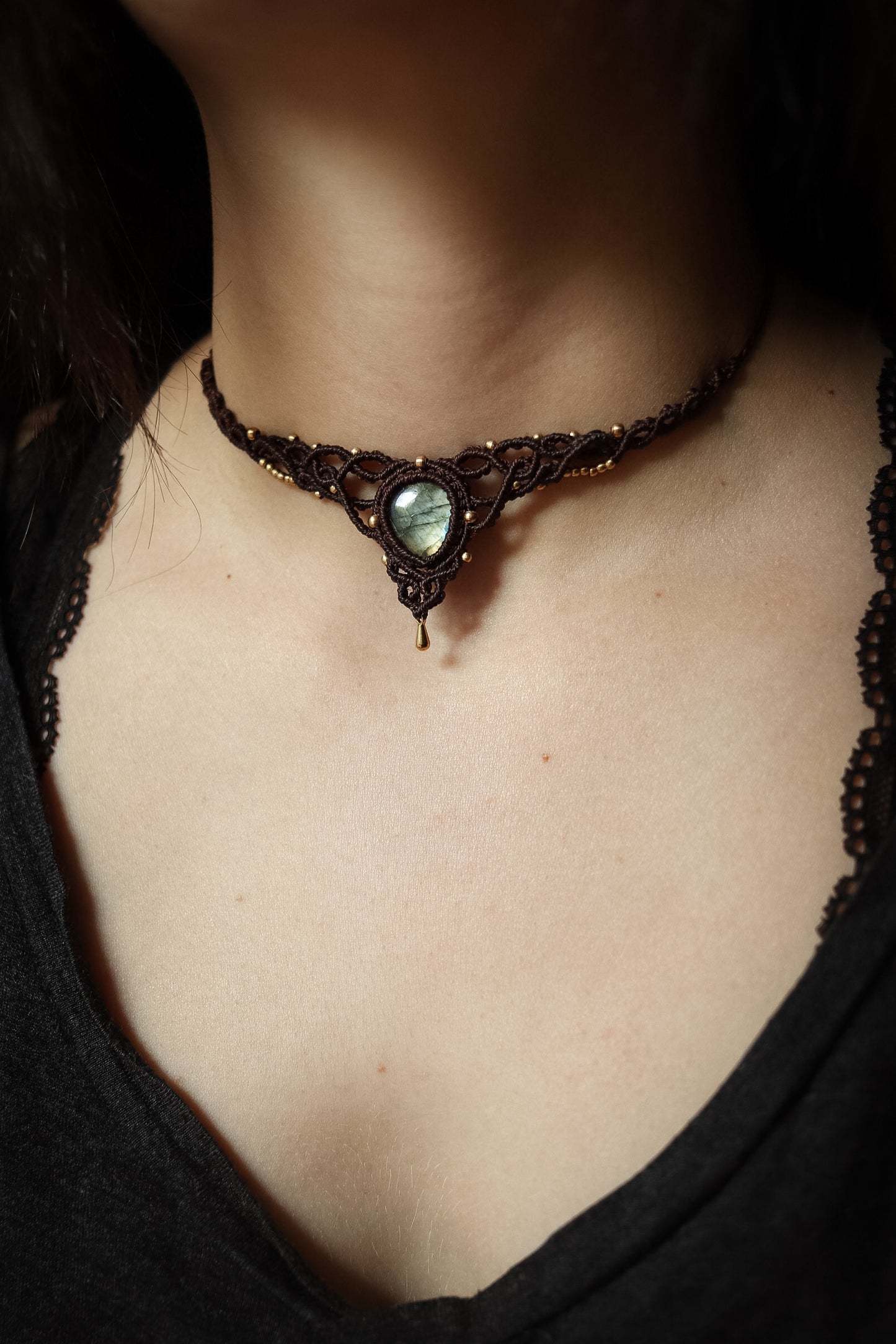 Labradorit Choker Halskette