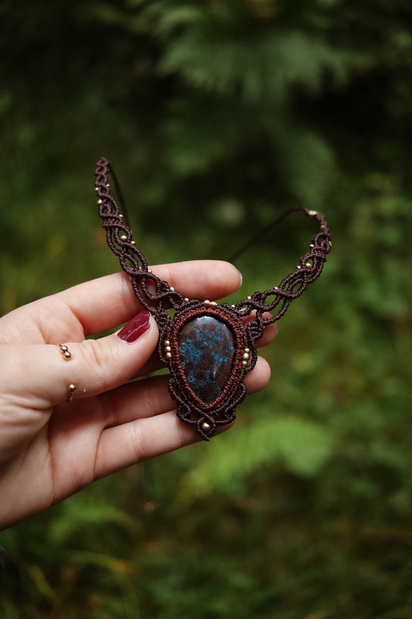 Azurit Choker Halskette