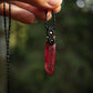 Roter Aura Quartz Halskette