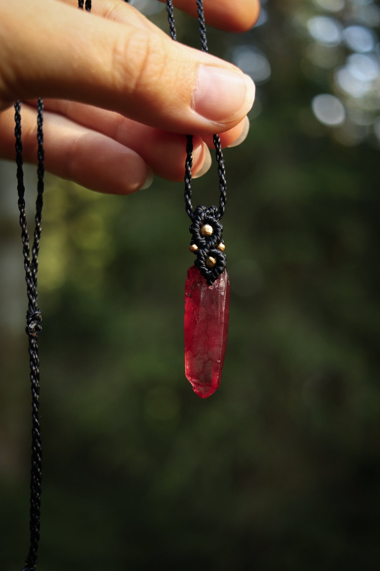 Roter Aura Quartz Halskette