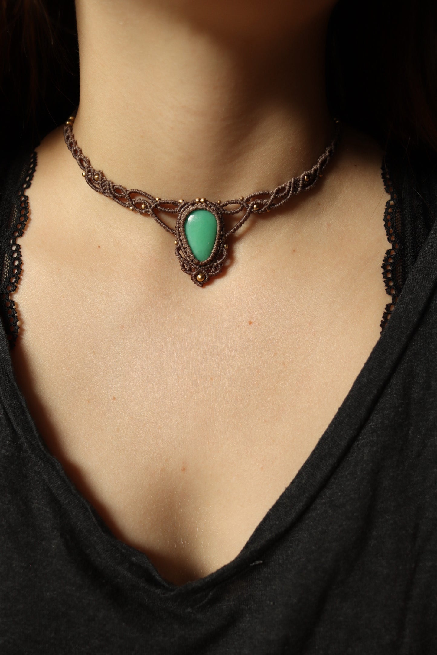 Chrysopras Choker Halskette