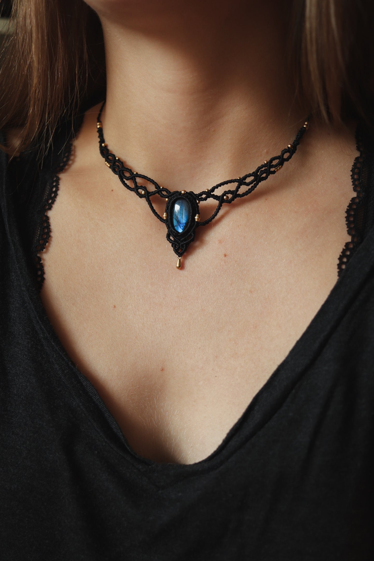 Labradorit • Choker Halskette