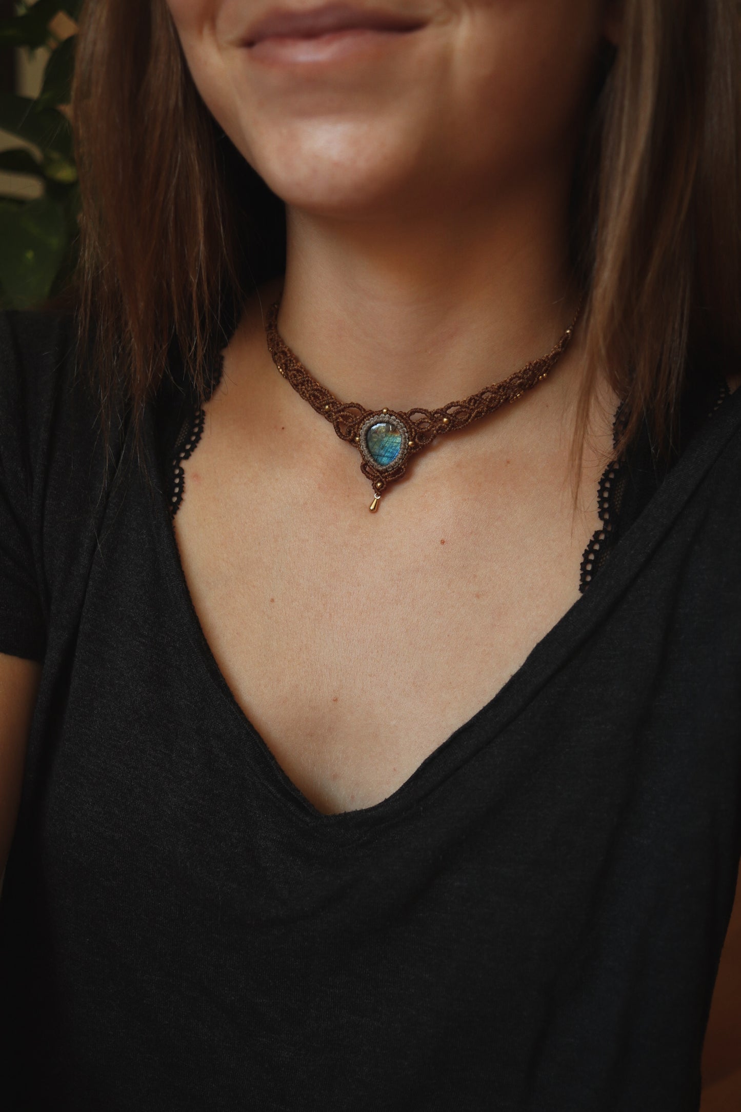 Labradorit Choker Halskette