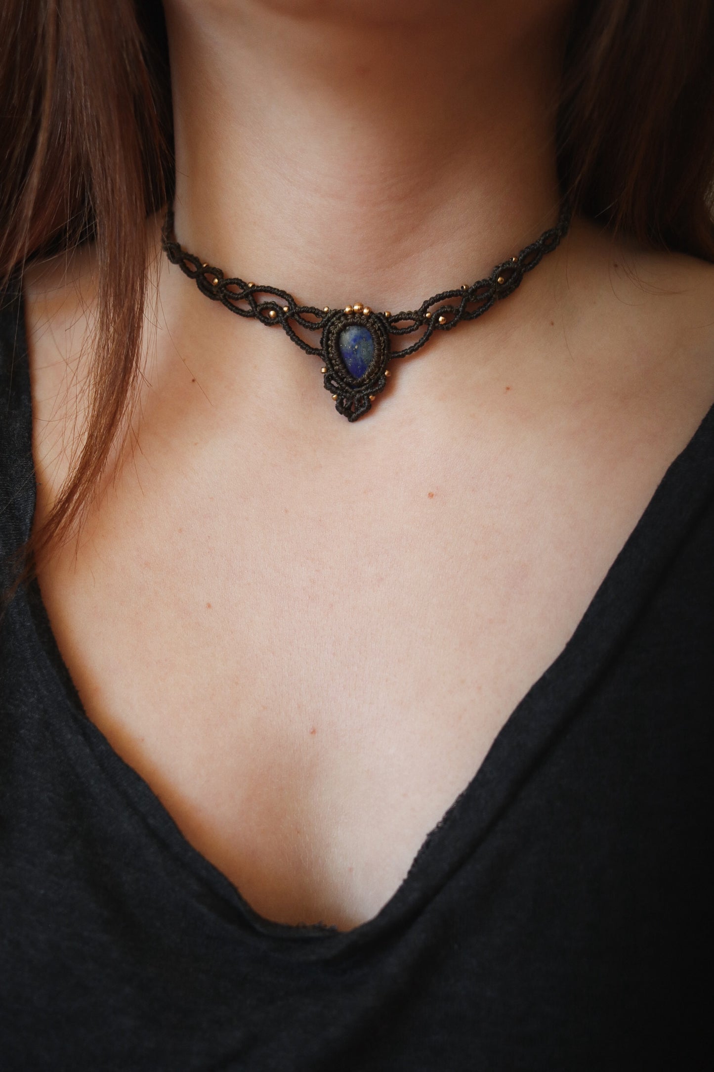 Lapislazuli Choker Halskette