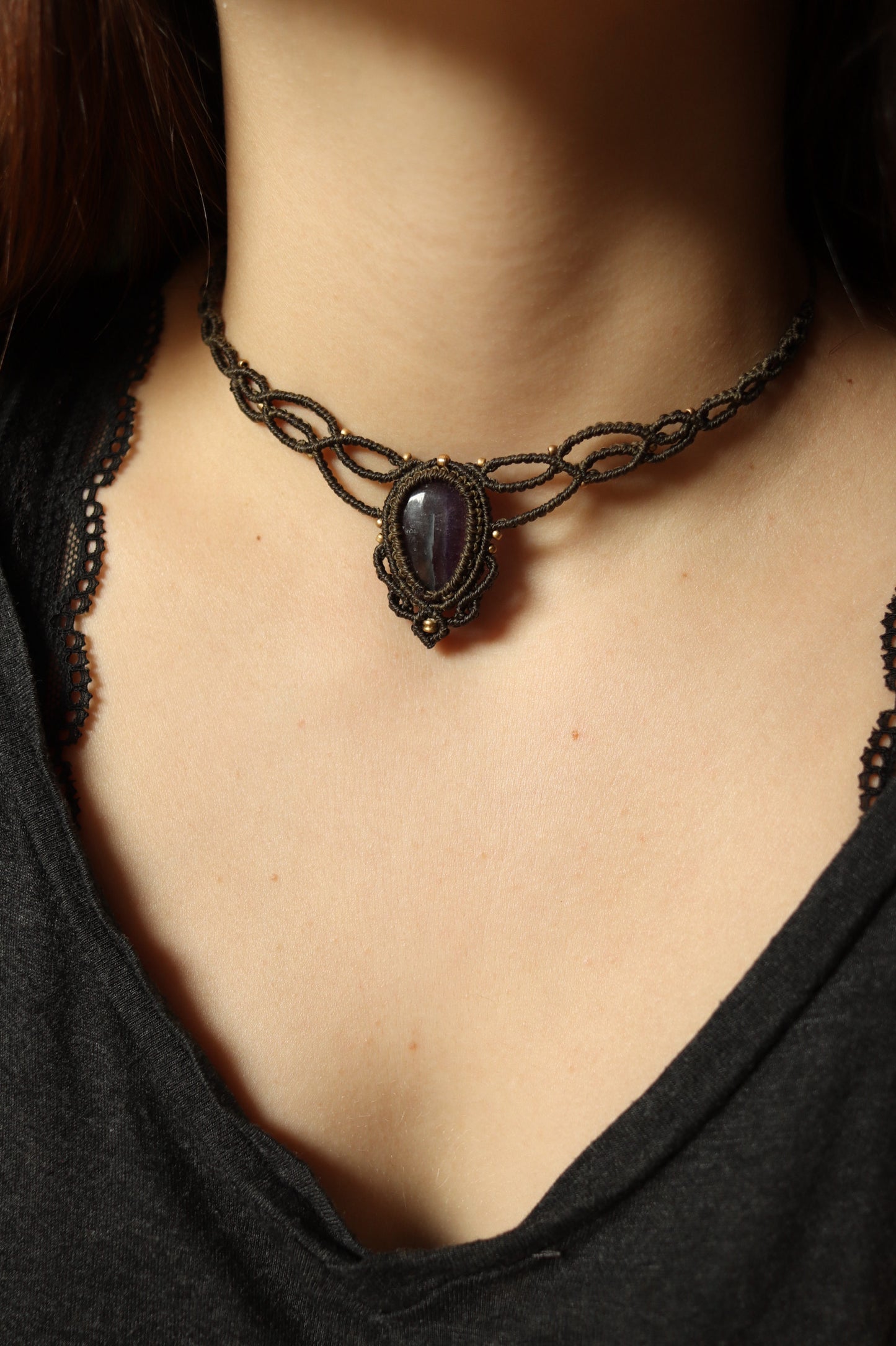 Fluorit Choker Halskette