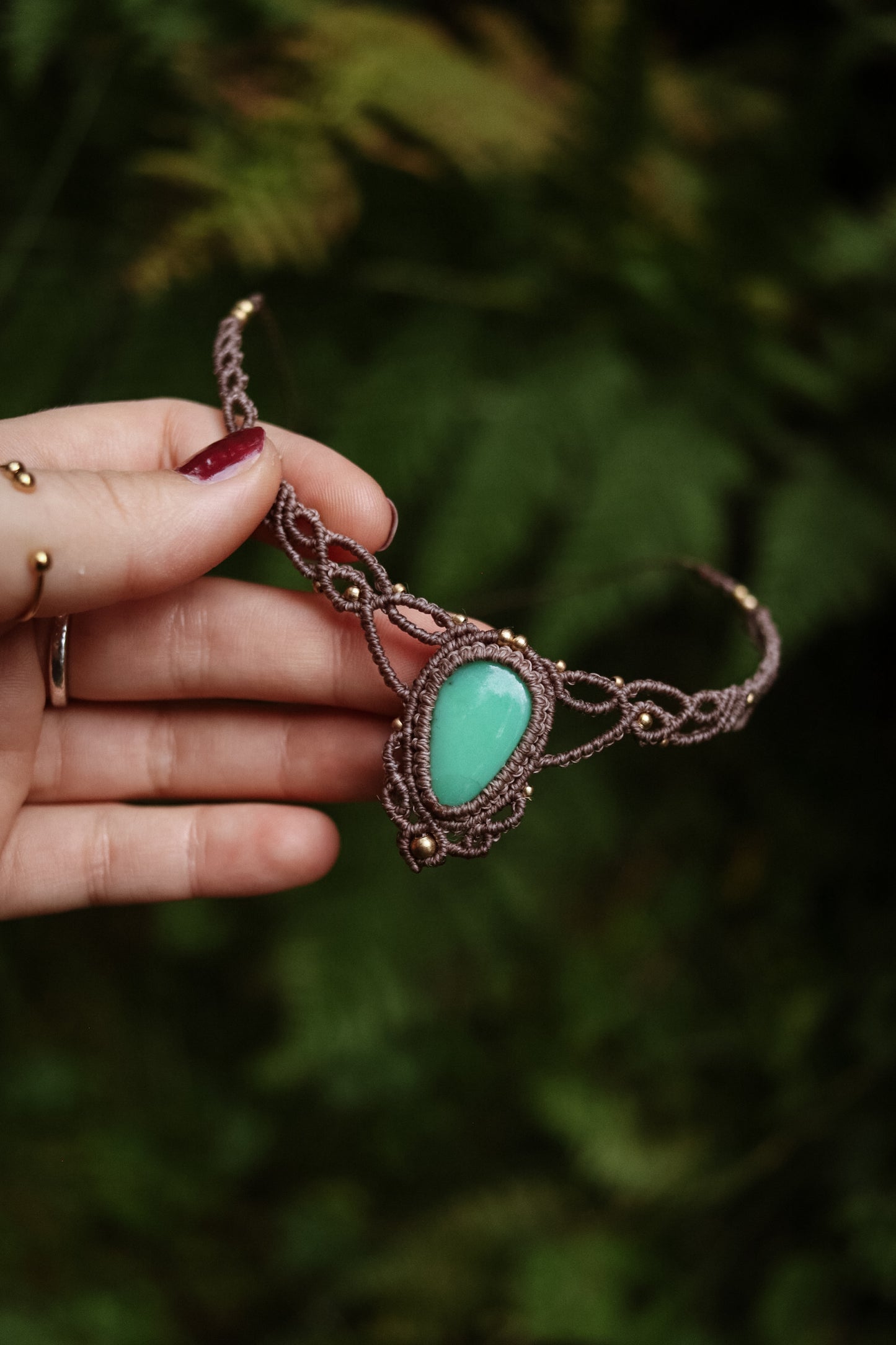 Chrysopras Choker Halskette