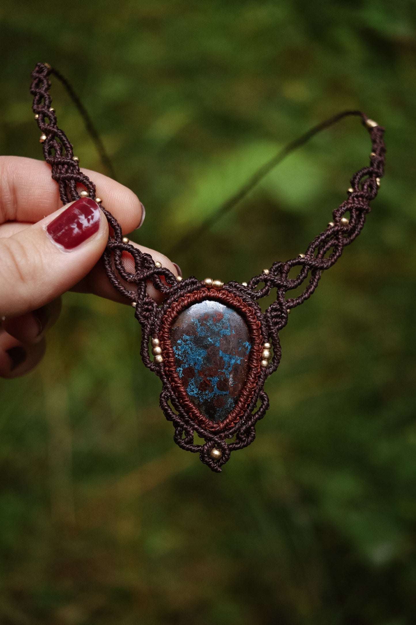 Azurit Choker Halskette