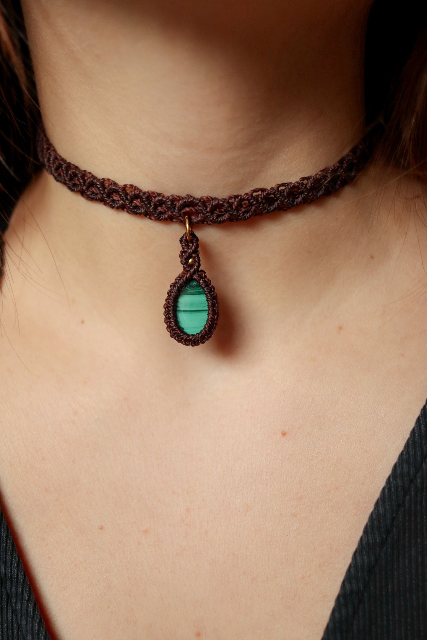 Malachit Choker Halskette