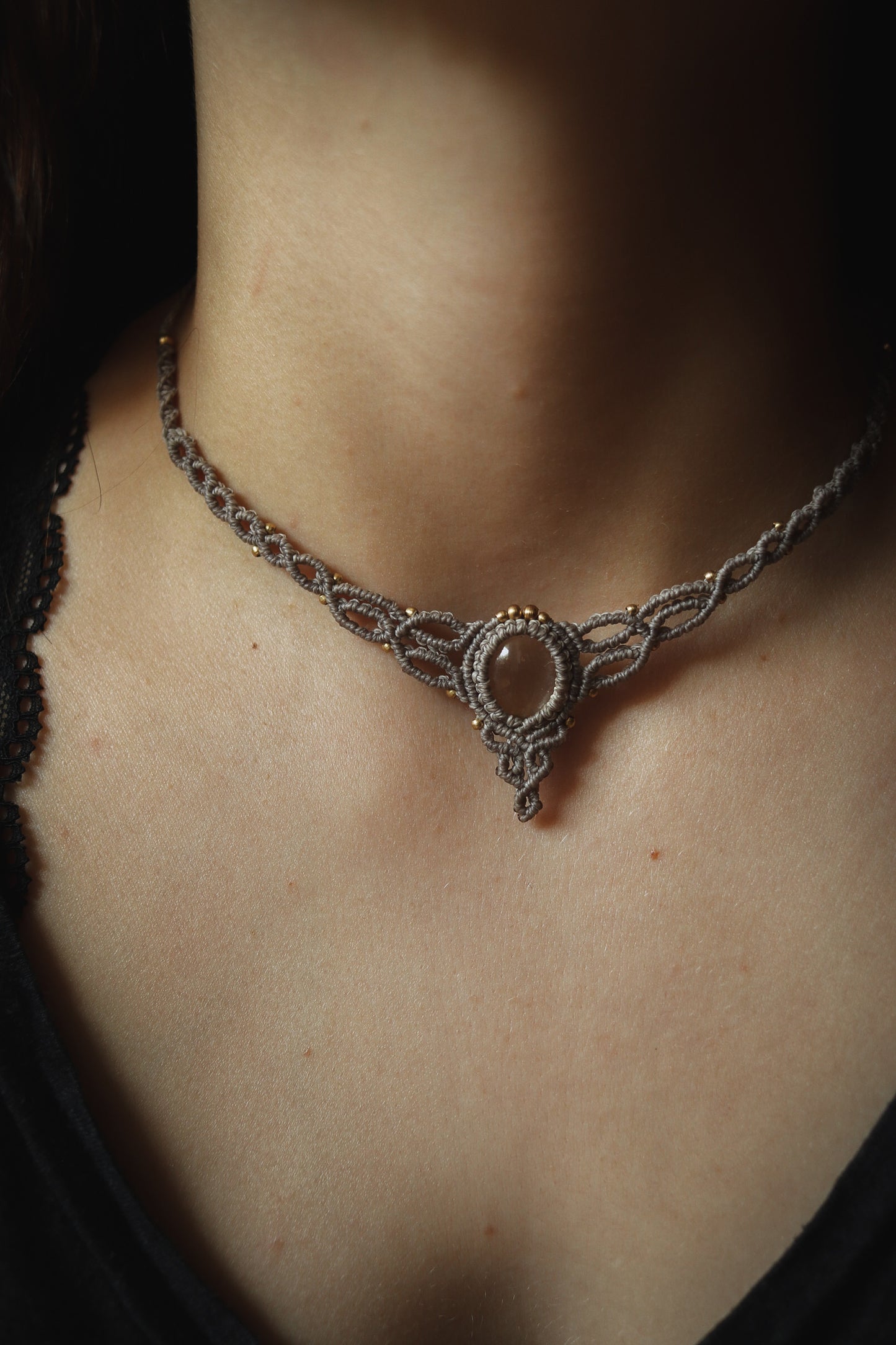 zarte Citrin Choker Halskette