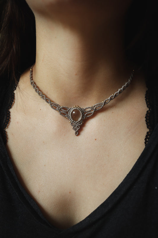 zarte Citrin Choker Halskette
