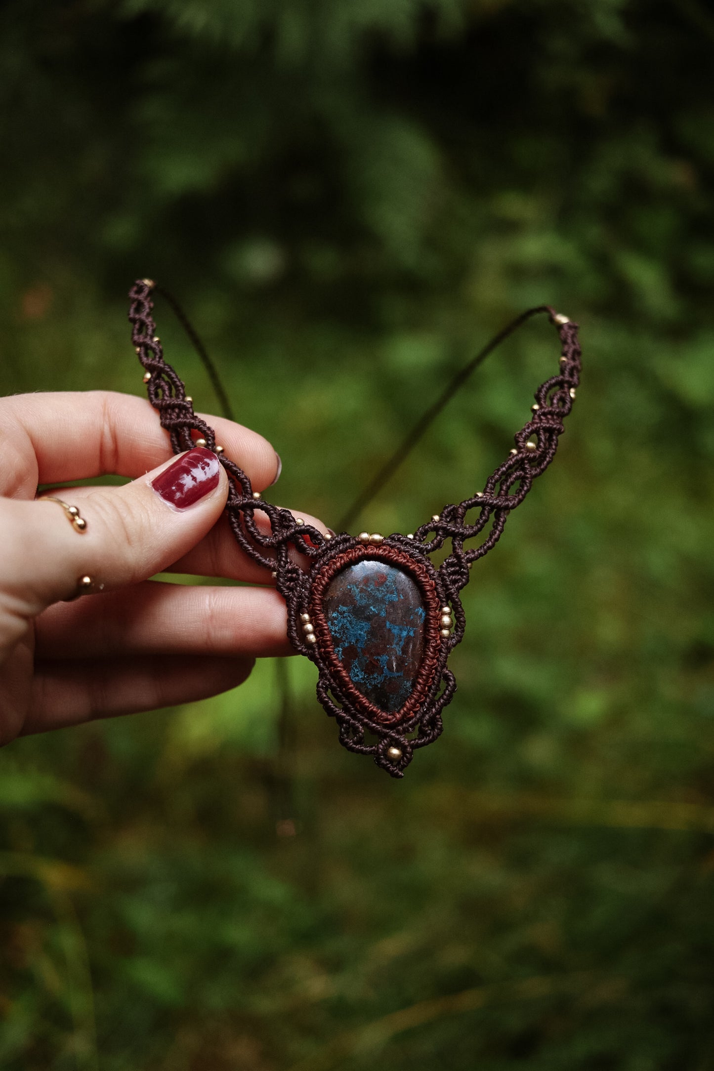 Azurit Choker Halskette