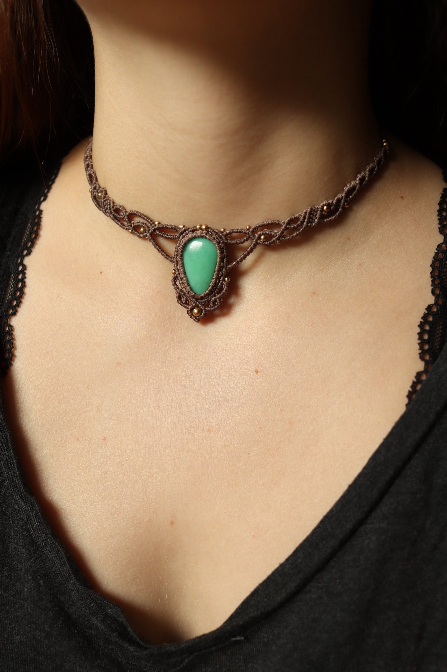 Chrysopras Choker Halskette