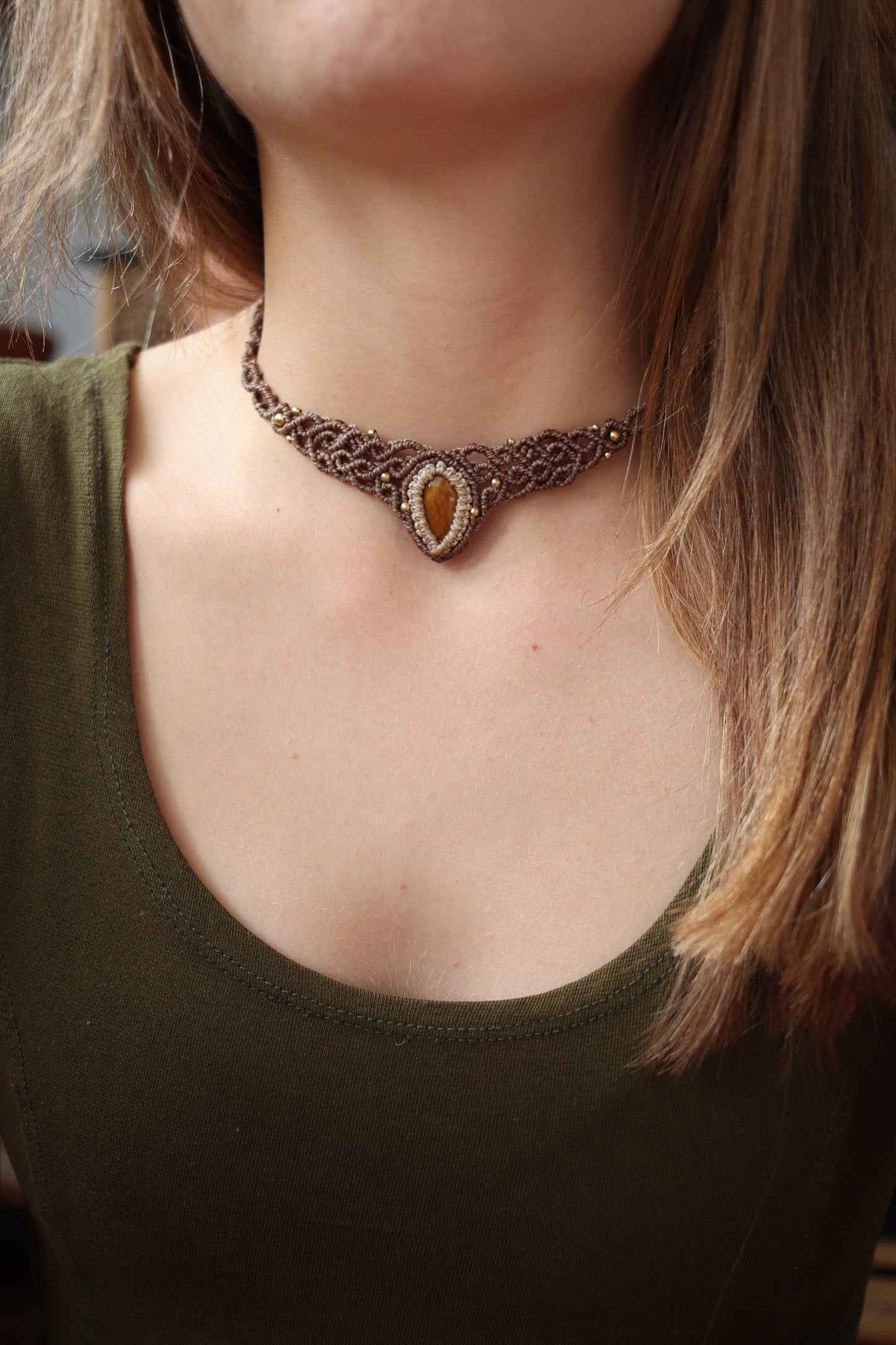 Tigerauge Choker Halskette