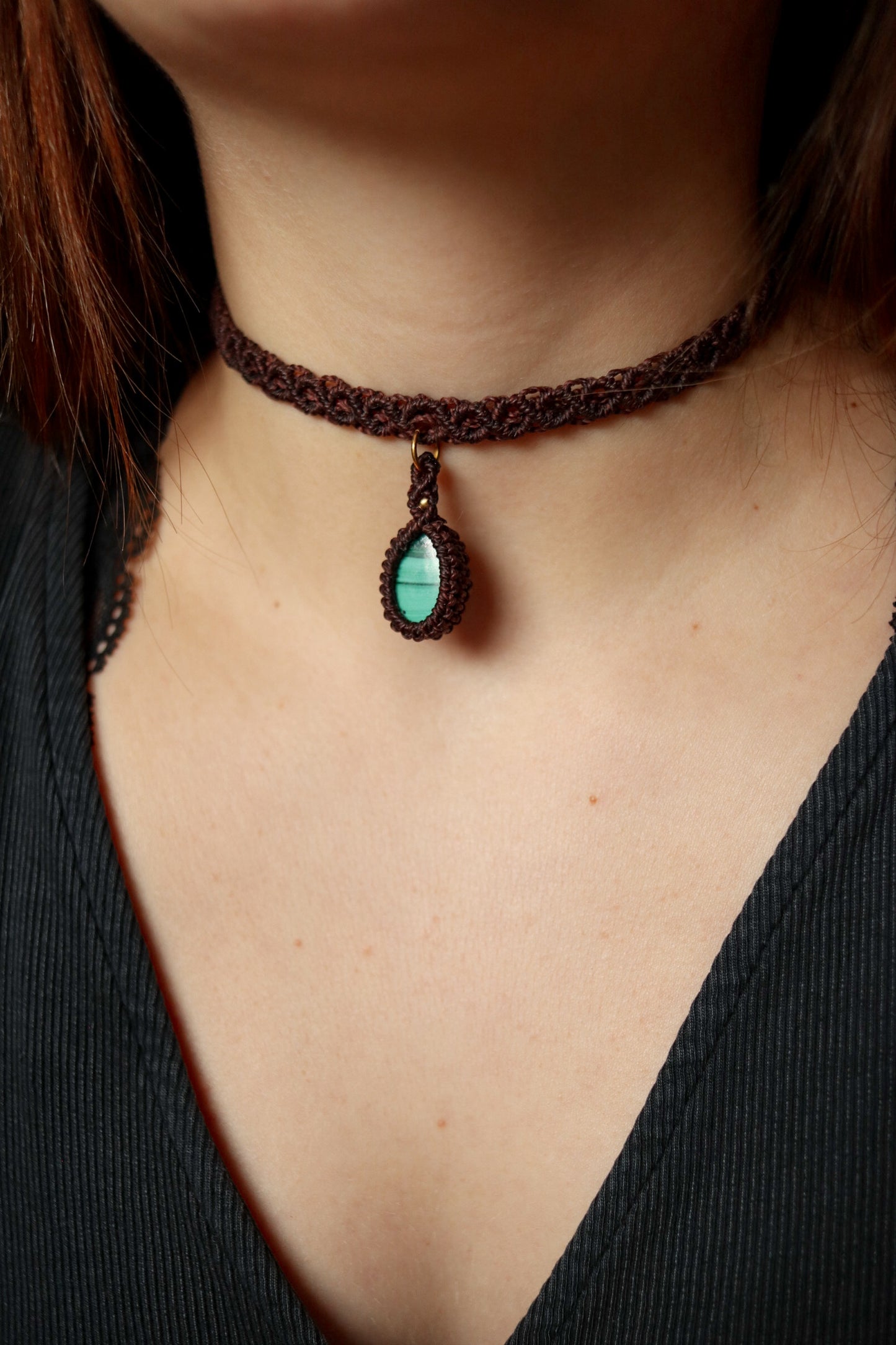 Malachit Choker Halskette