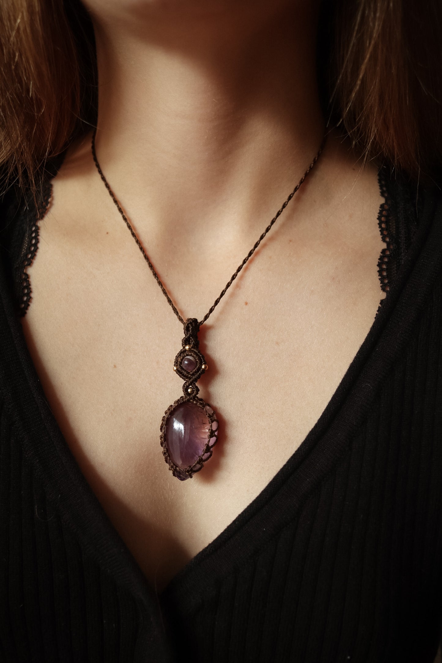 schlichte Ametrin & Amethyst • Halskette