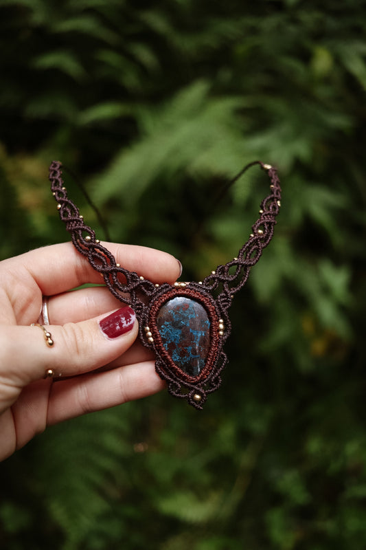 Azurit Choker Halskette