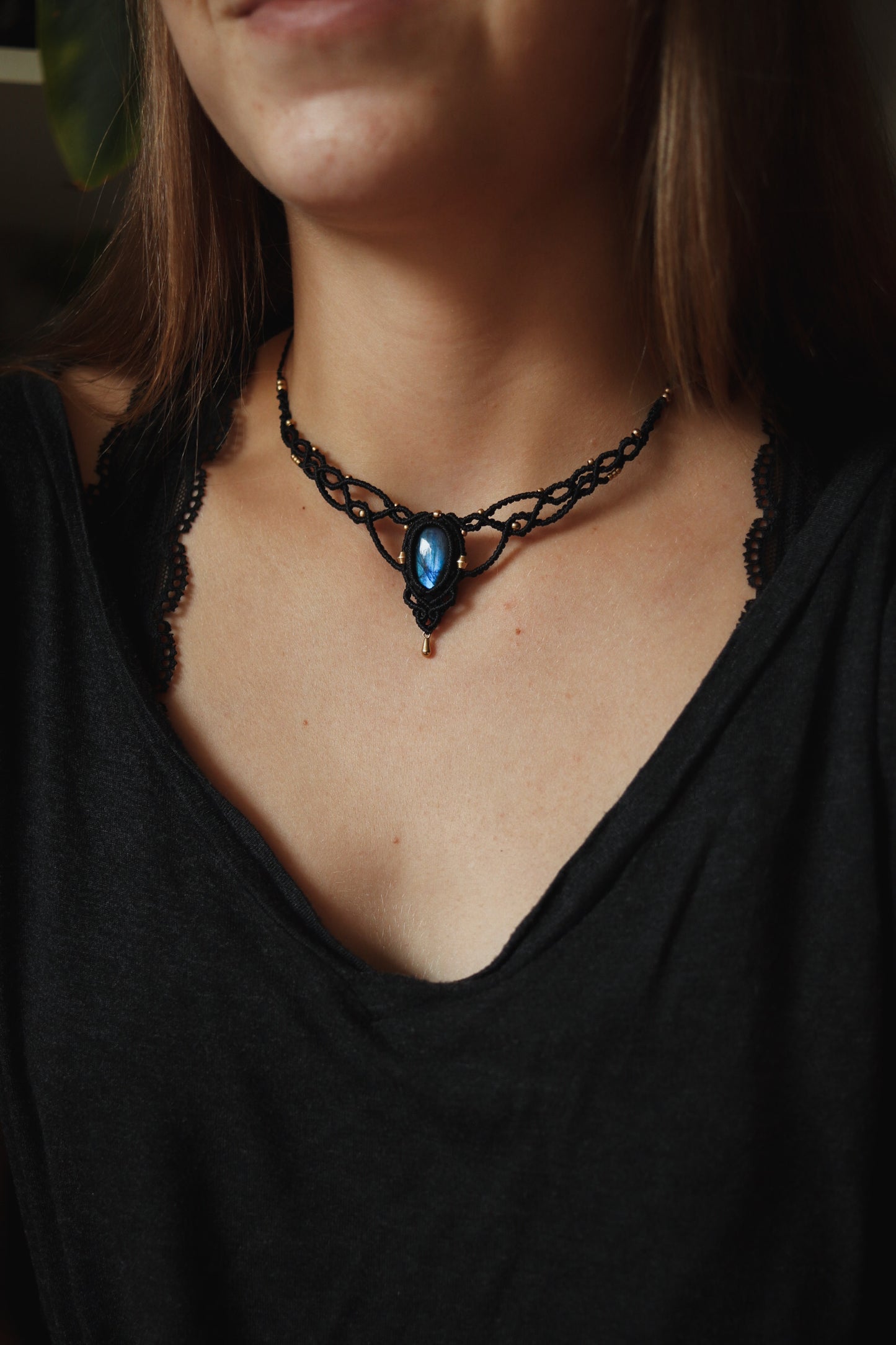 Labradorit • Choker Halskette